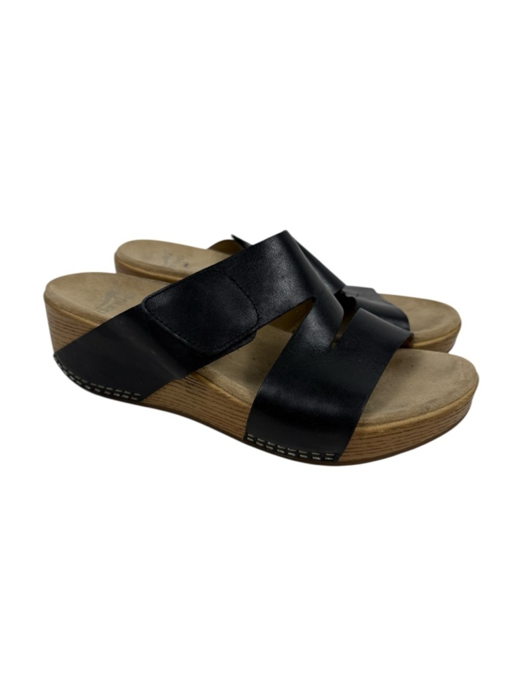 Dansko Lacee Wedge Platform Slide Sandal in Black Sz 38